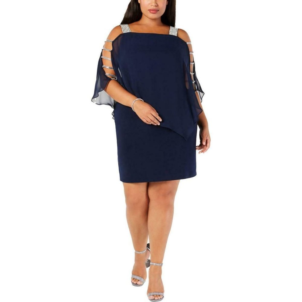 sequin navy blue dress